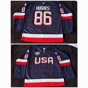 READ. United States x Fanatics x Jack Hughes #86 2025 4 Nations Face Off S-3XL